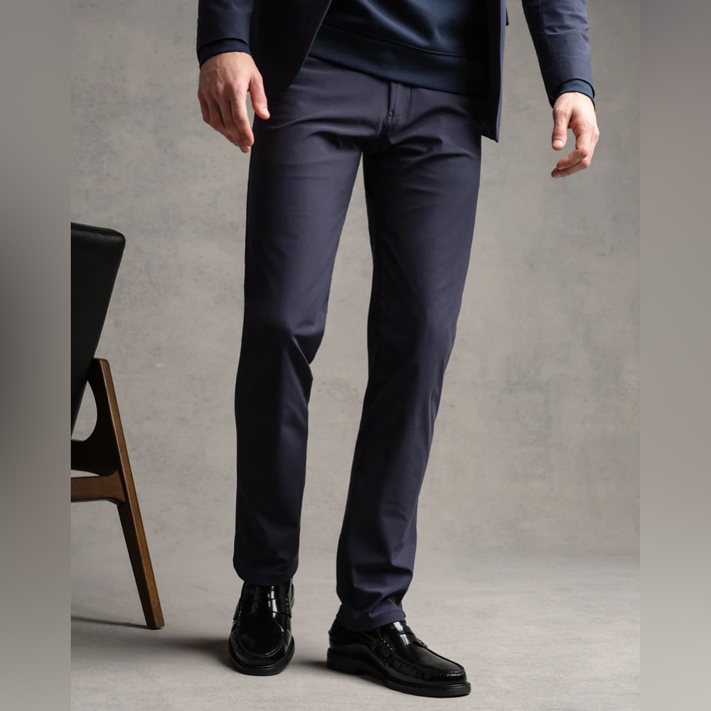 RHONE Men's 38 Commuter Performance Golf Dark Navy Business Casual Dress Pants